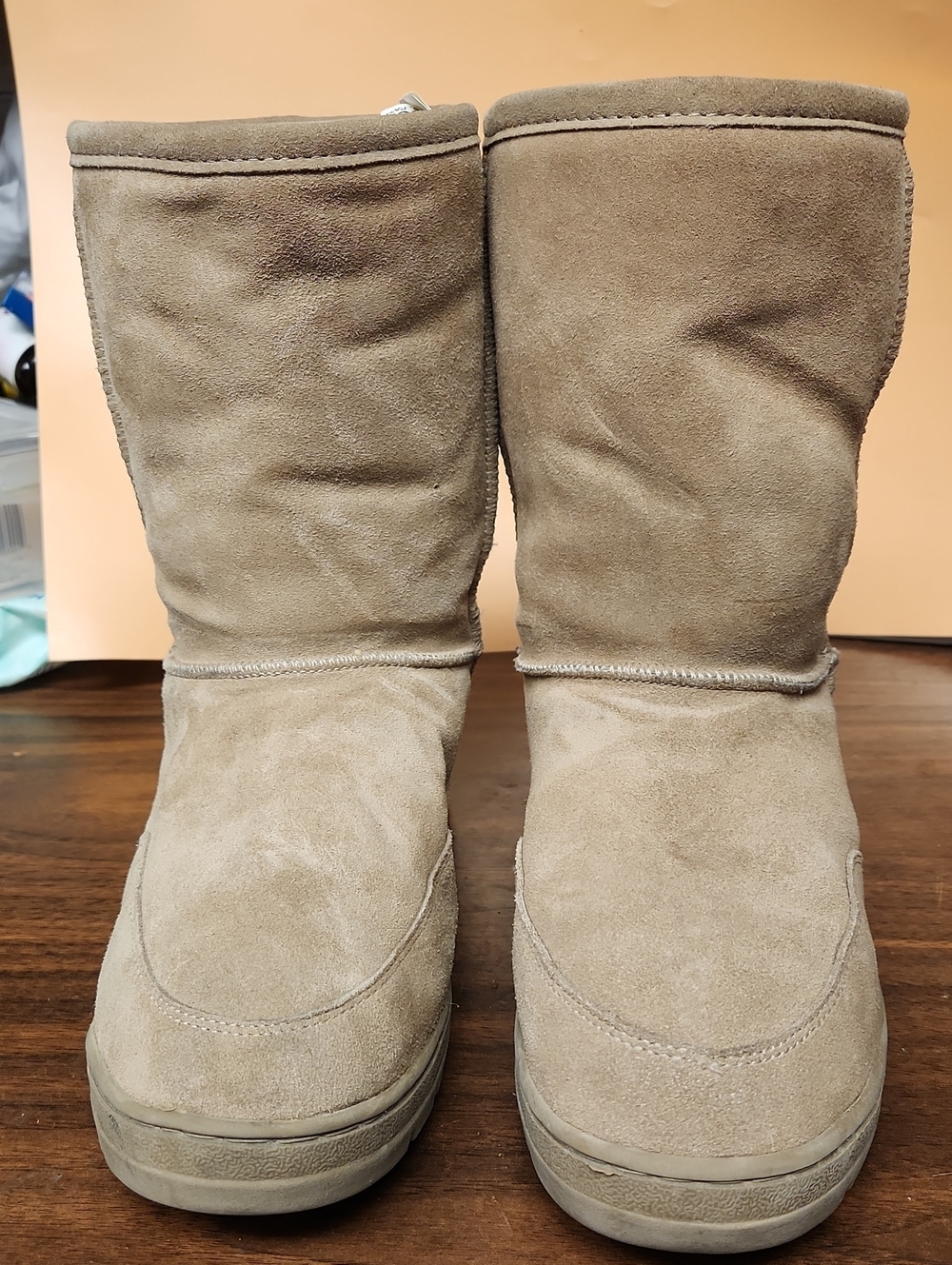 Women's Beige Suede Mid-Calf Winter Boots